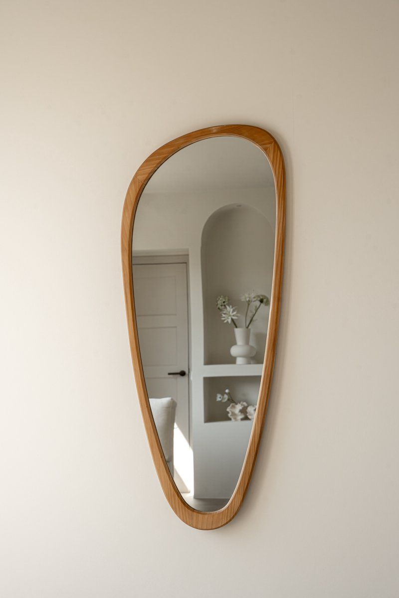 Indore Home - Mirror - organic shape - asymmetrical - wall mirror - 120cm - Wood