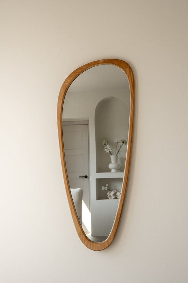 Indore Home - Mirror - organic shape - asymmetrical - wall mirror - 120cm - Wood