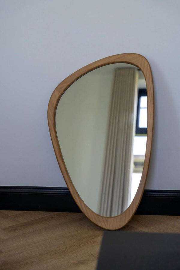 Indore Home - Mirror - organic shape - asymmetrical - wall mirror - 80cm - Wood