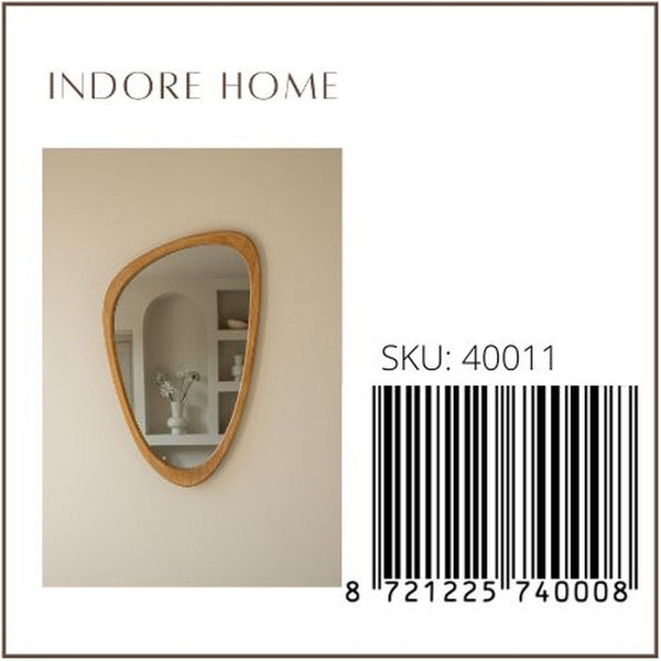Indore Home - Mirror - organic shape - asymmetrical - wall mirror - 80cm - Wood