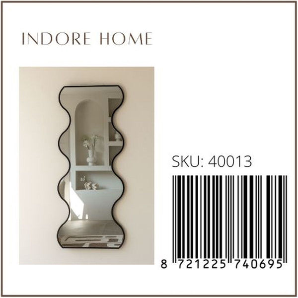 Indore Home - Mirror - Organic Shape - Wavy Edge - Wall Mirror - 120cm - Black