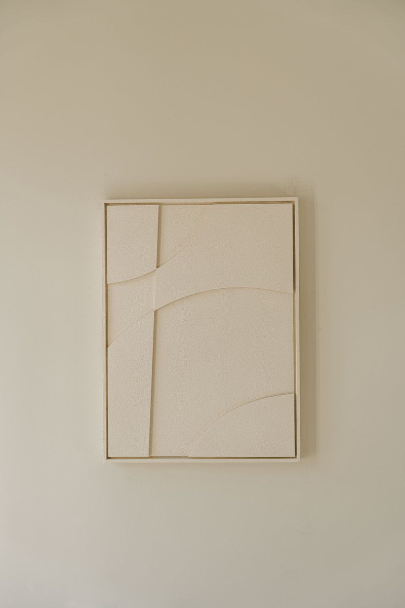 Indore Home – 3D Painting – Design A2 - Abstract Shapes – 3D Wall Panel - Cream