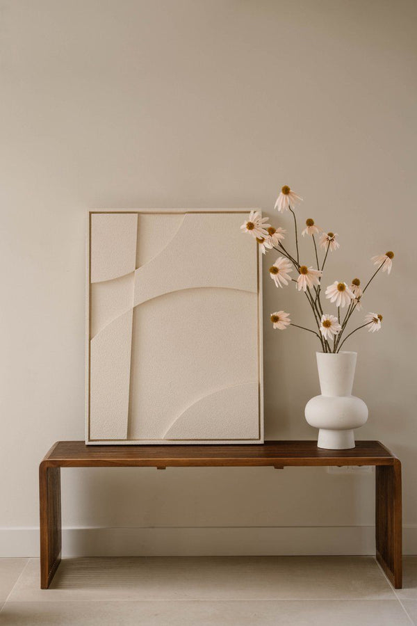 Indore Home – 3D Painting – Design A2 - Abstract Shapes – 3D Wall Panel - Cream