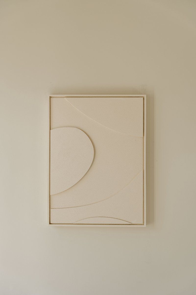 Indore Home – 3D Painting - Design A1 – Abstract Shapes – 3D Wall Panel - Cream