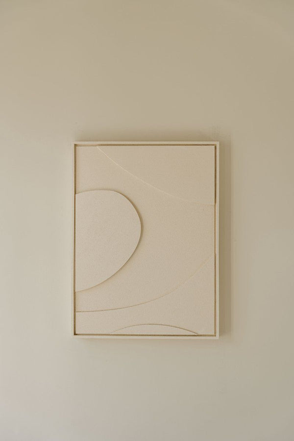 Indore Home – 3D Painting - Design A1 – Abstract Shapes – 3D Wall Panel - Cream