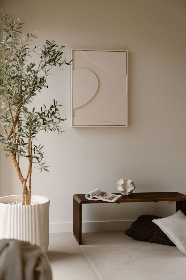 Indore Home – 3D Painting – Design A – Abstract Shapes – 3D Wall Panel – Cream - Set