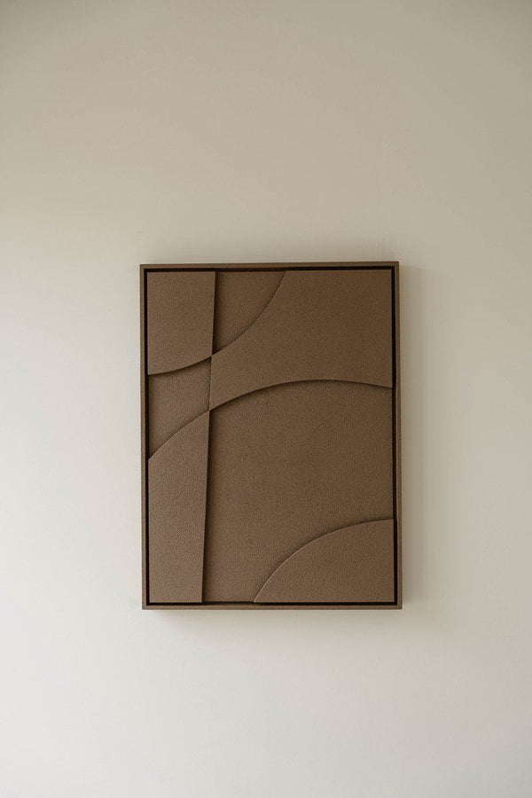 Indore Home – 3D Painting – Design A2 - Abstract Shapes – 3D Wall Panel - Brown