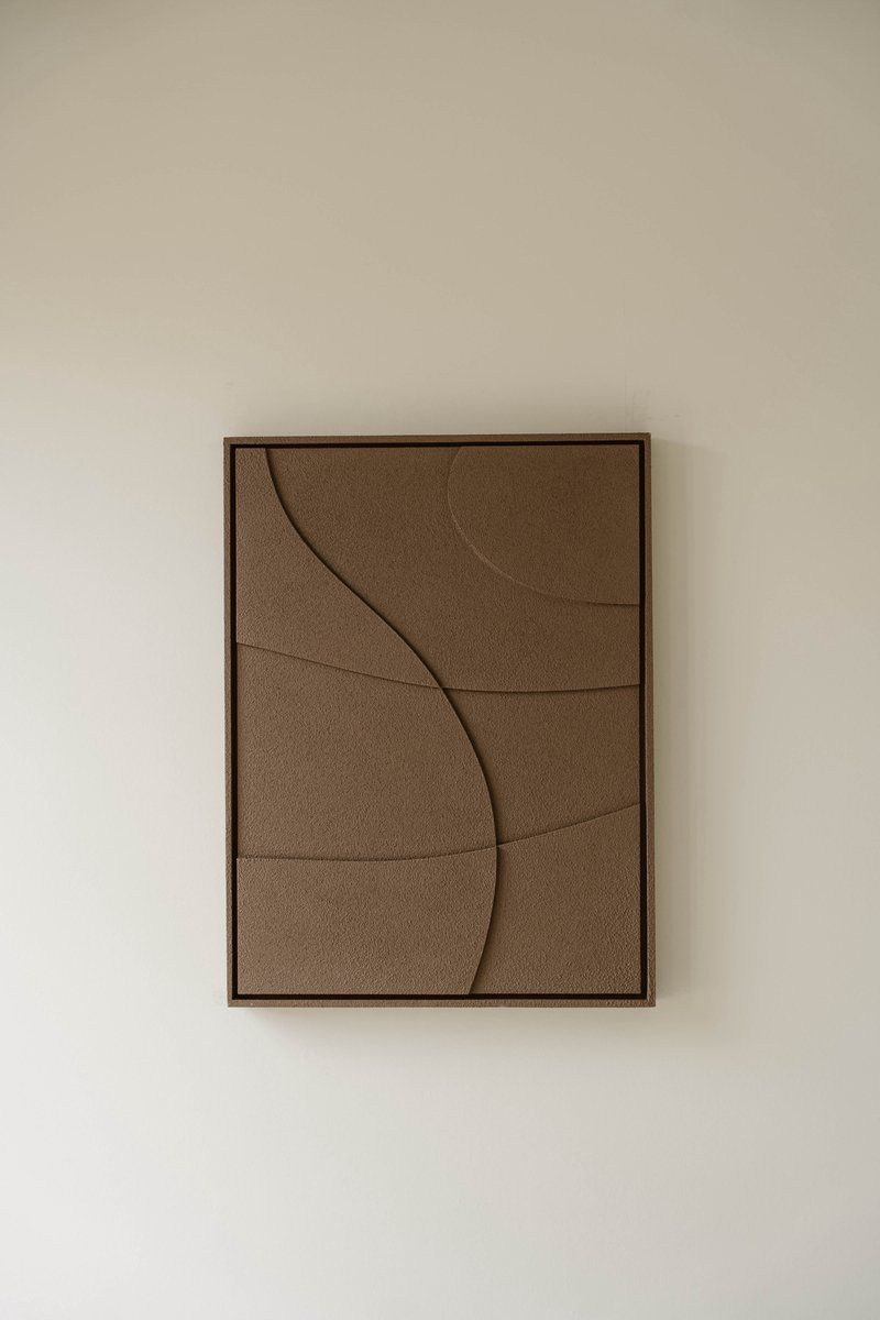 Indore Home – 3D Painting – Design A3 - Abstract Shapes – 3D Wall Panel - Brown