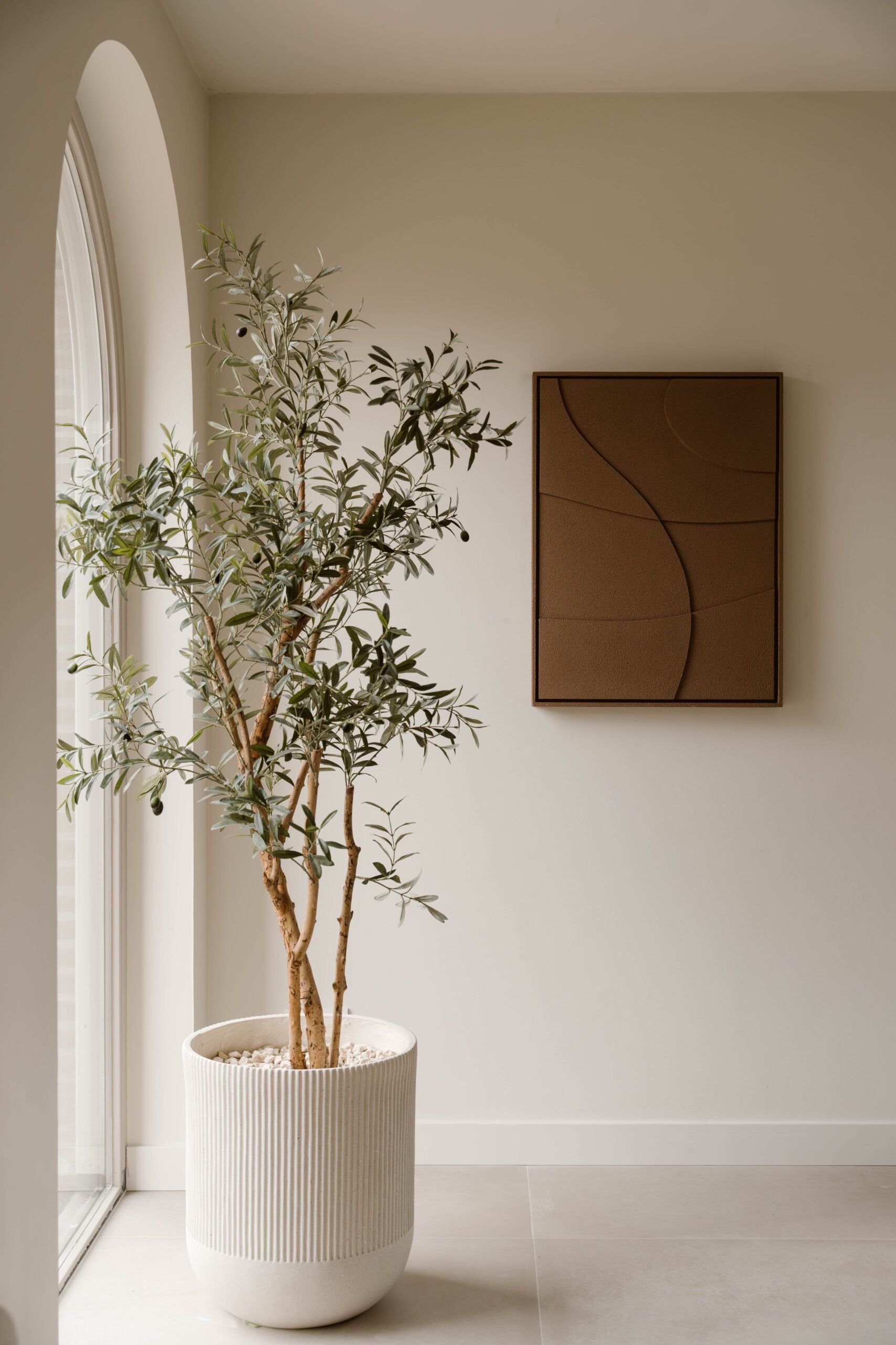 Indore Home – 3D Schilderij – Ontwerp A – Abstracte Vormen – 3D Wandpaneel – Bruin - Set