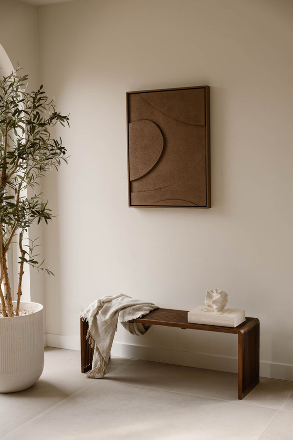 Indore Home – 3D Schilderij – Ontwerp A – Abstracte Vormen – 3D Wandpaneel – Bruin - Set