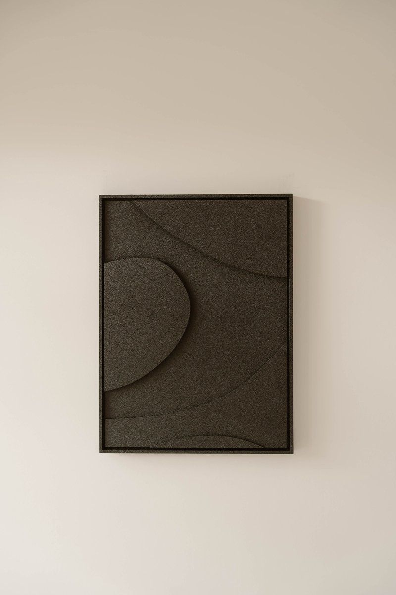 Indore Home – 3D Painting - Design A1 – Abstract Shapes – 3D Wall Panel - Black