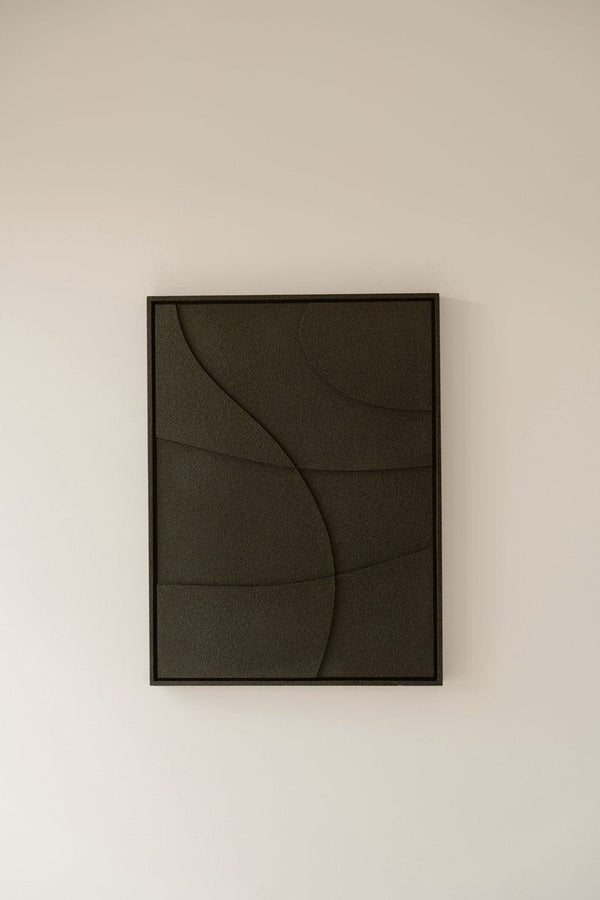 Indore Home – 3D Painting - Design A3 – Abstract Shapes – 3D Wall Panel - Black