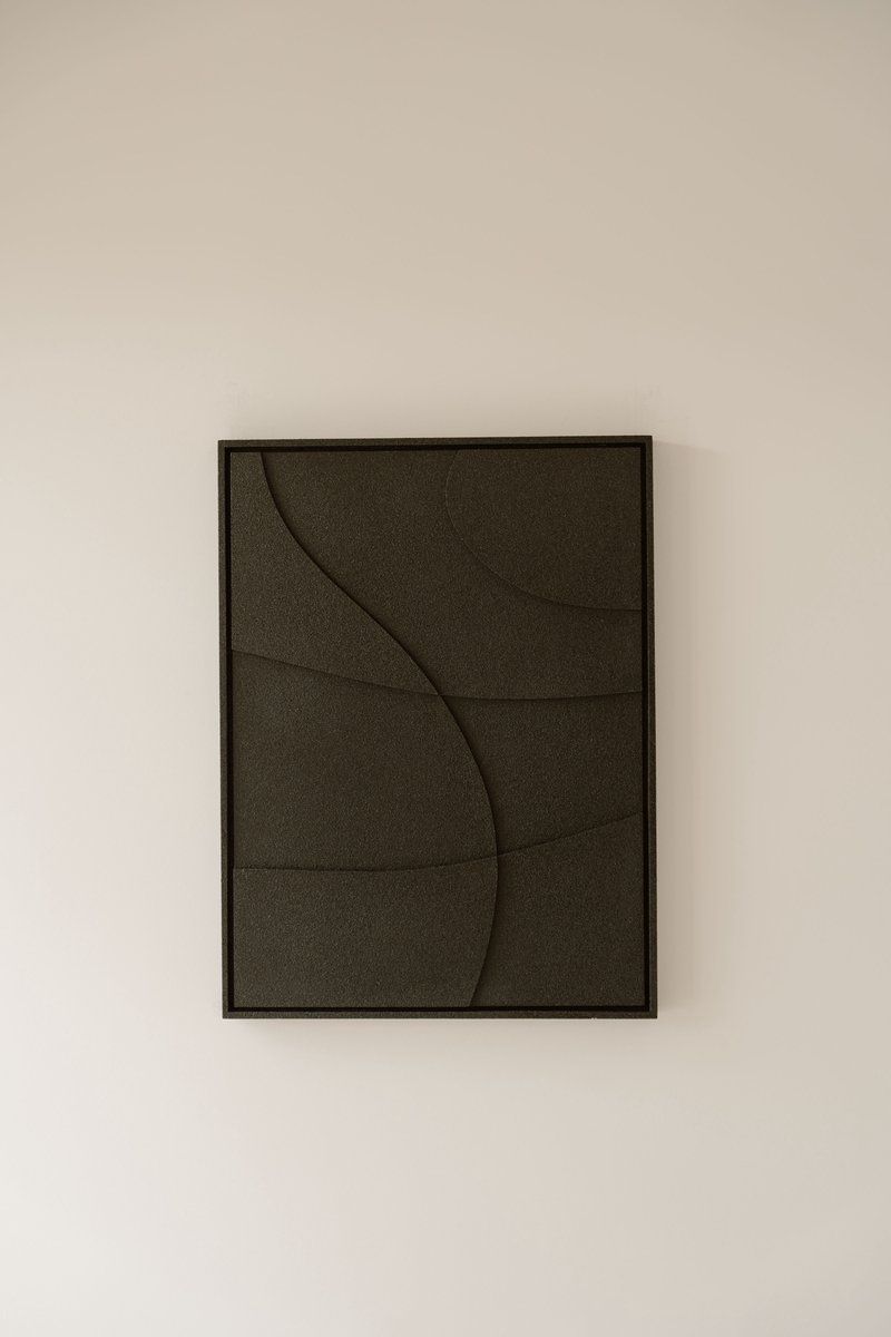 Indore Home – 3D Painting - Design A3 – Abstract Shapes – 3D Wall Panel - Black