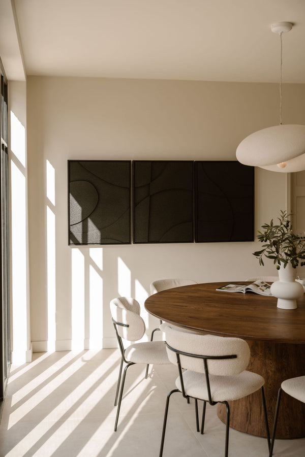 Indore Home – 3D Painting – Design A – Abstract Shapes – 3D Wall Panel – Black - Set