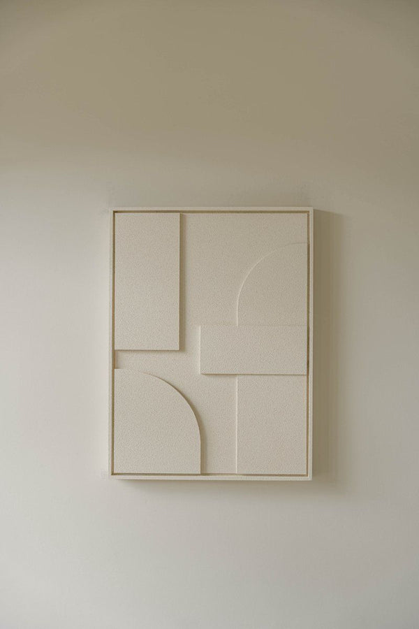 Indore Home – 3D Painting – Design B2 - Abstract Shapes – 3D Wall Panel - Cream