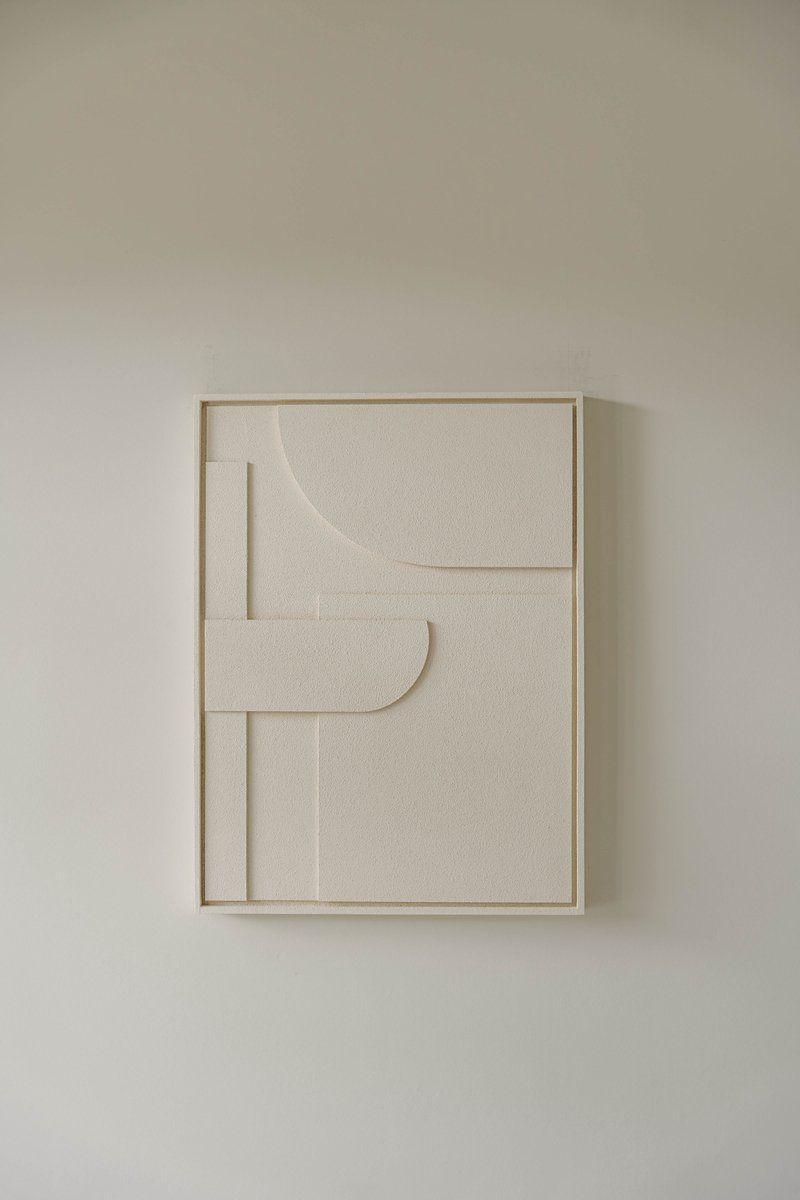 Indore Home – 3D Painting – Design B3 - Abstract Shapes – 3D Wall Panel - Cream