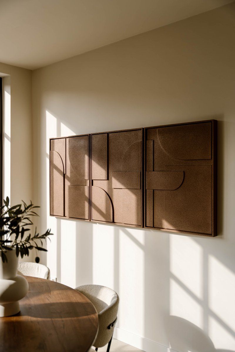 Indore Home – 3D Painting - Design B1 – Abstract Shapes – 3D Wall Panel - Brown