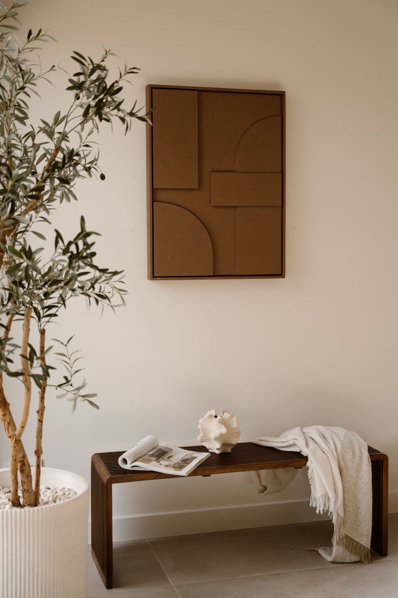 Indore Home – 3D Painting - Design B2 – Abstract Shapes – 3D Wall Panel - Brown