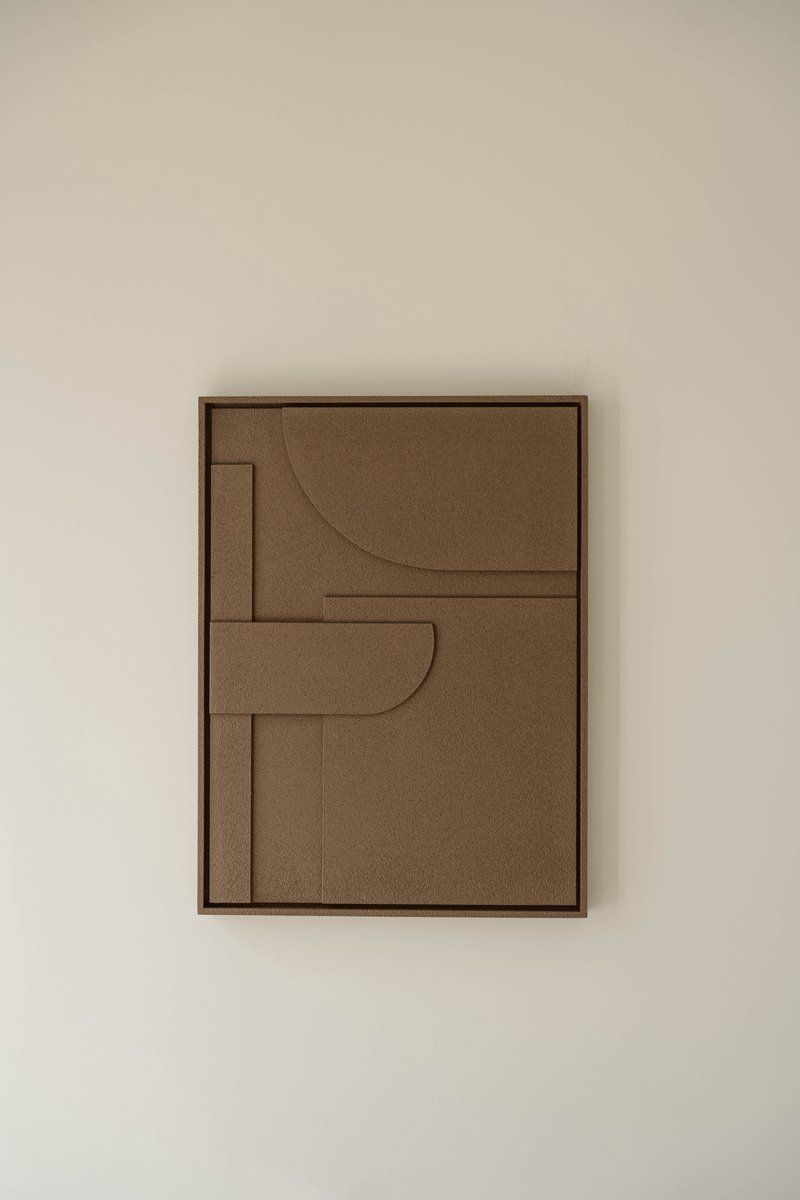 Indore Home – 3D Painting - Design B3 – Abstract Shapes – 3D Wall Panel - Brown