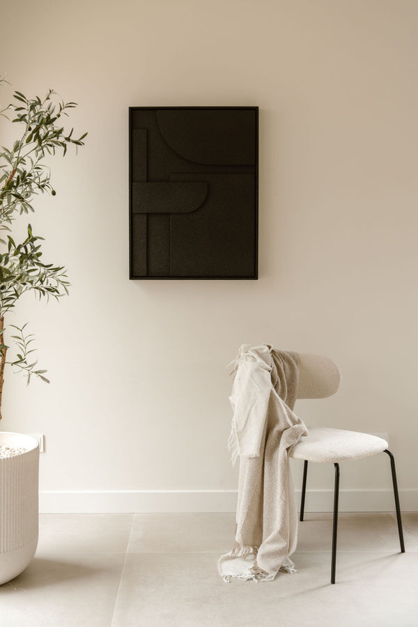 Indore Home – 3D Painting – Design B – Abstract Shapes – 3D Wall Panel – Black - Set