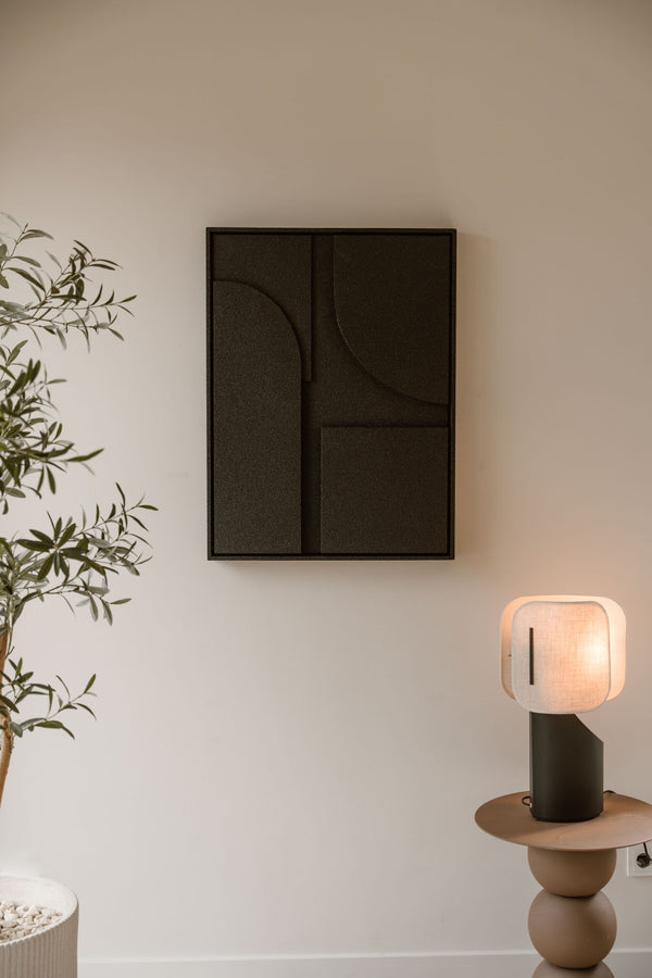 Indore Home – 3D Painting – Design B – Abstract Shapes – 3D Wall Panel – Black - Set