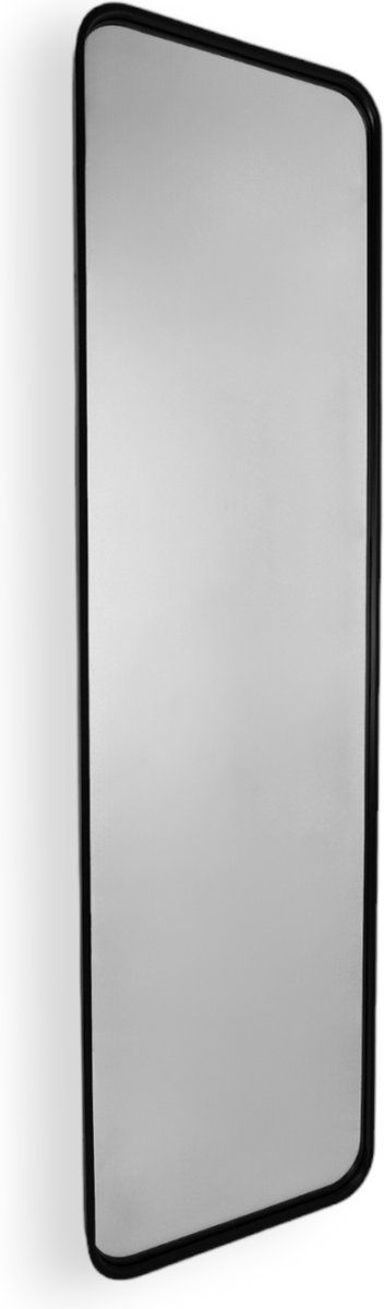 Indore Home - full-length mirror - standing mirror - 150cm x 40cm - wall - black frame - rounded corners