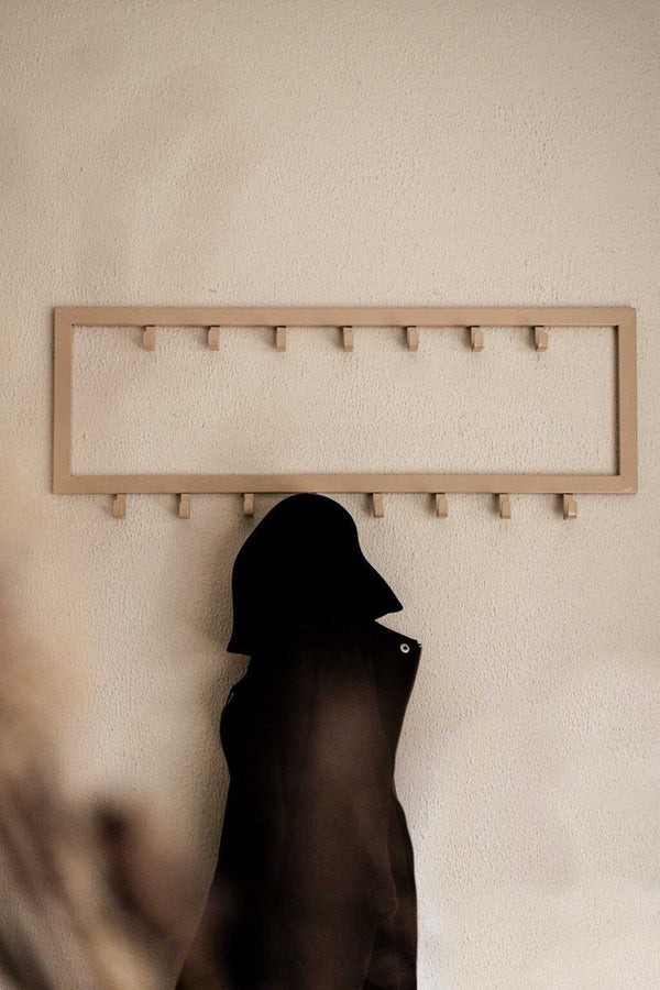 Indore Home - Wall Coat Rack Tree - 15 Hooks - Cream - 80 x 26cm