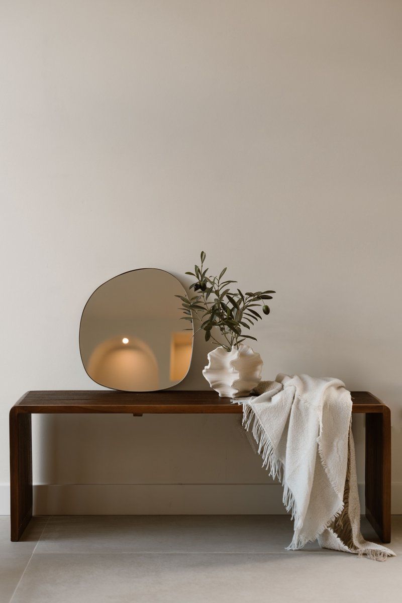 Indore Home - Spiegel - Organische Vorm - Asymmetrisch - Wandspiegel - 40cm - Goud