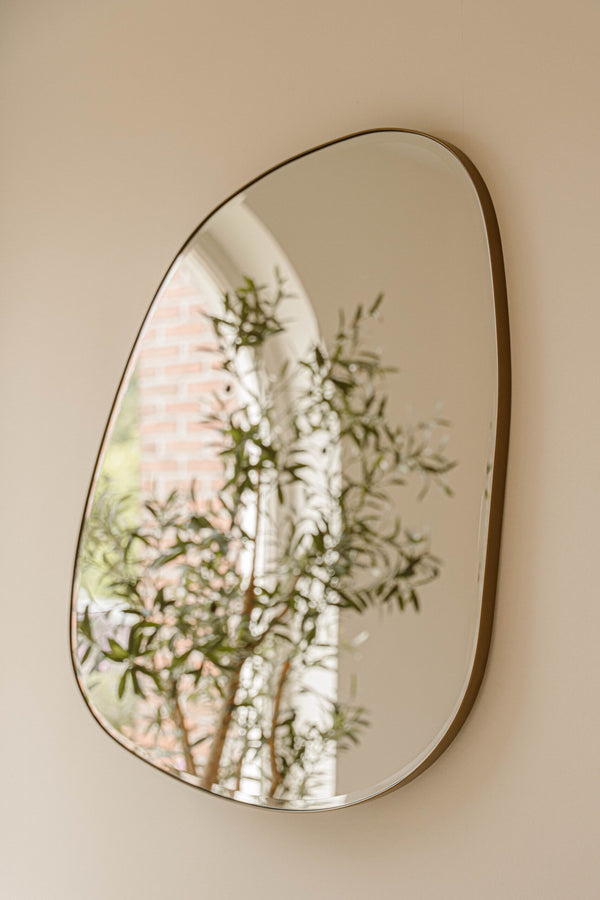 Indore Home - Pearl Mirror - Organic Shape - 80cm x 70cm - Bronze