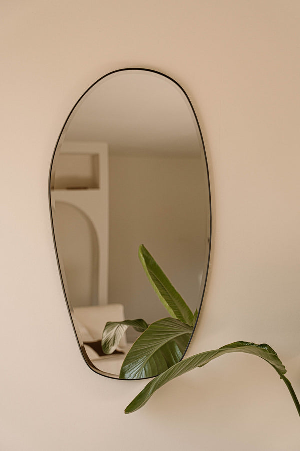 Indore Home - Mirror Rome - Organic Shape - Black - 90cm x 50cm