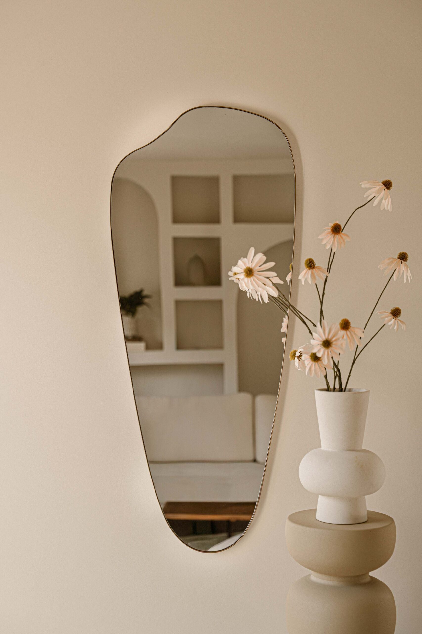 Indore Home - Ollie Mirror - Organic Shape - Bronze - 120cm x 50cm