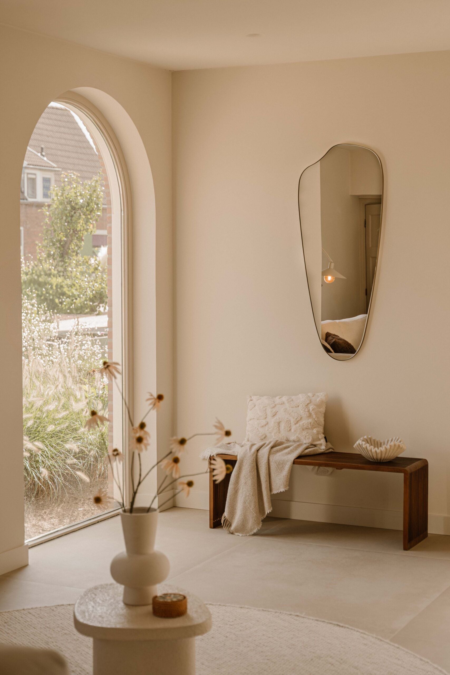 Indore Home - Ollie Mirror - Organic Shape - Bronze - 120cm x 50cm