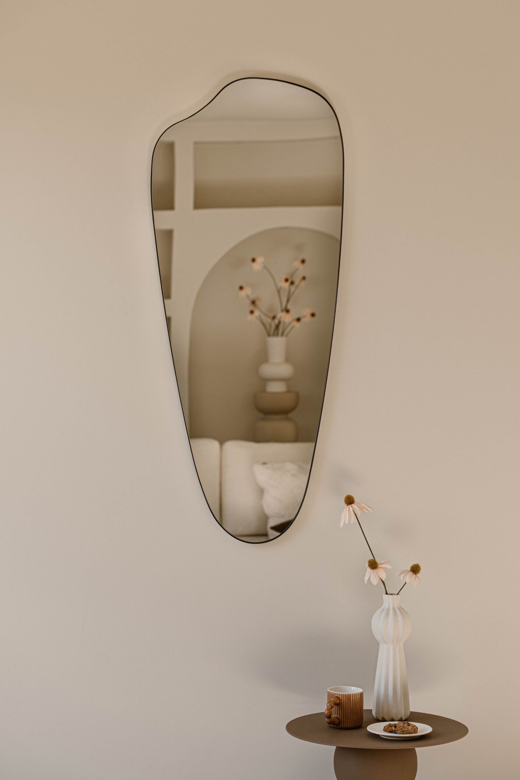 Indore Home - Ollie Mirror - Organic Shape - Black - 120cm x 50cm