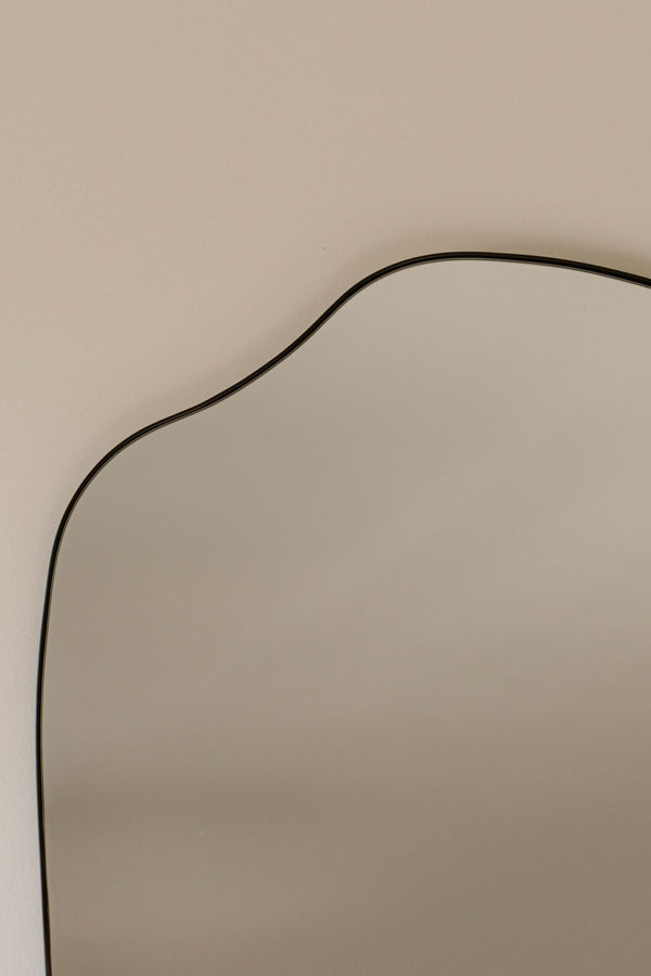 Indore Home - Ollie Mirror - Organic Shape - Black - 120cm x 50cm