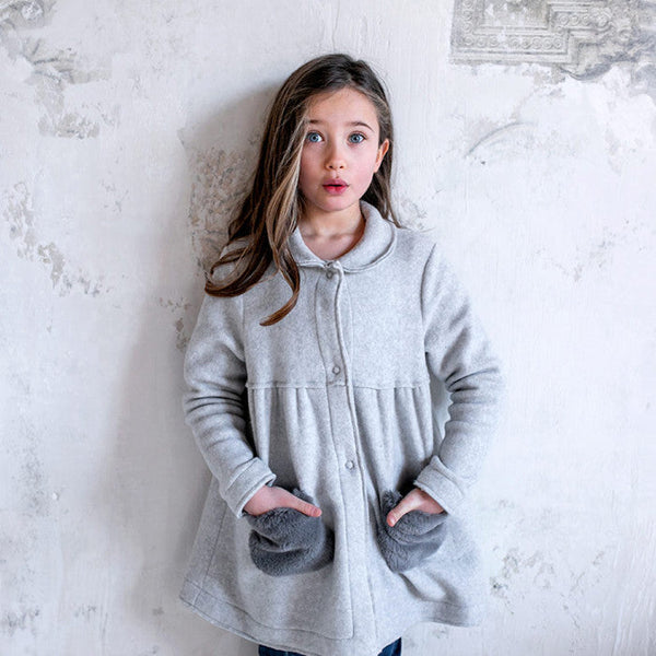 FLEECE COAT WITH POCKET DETAILS