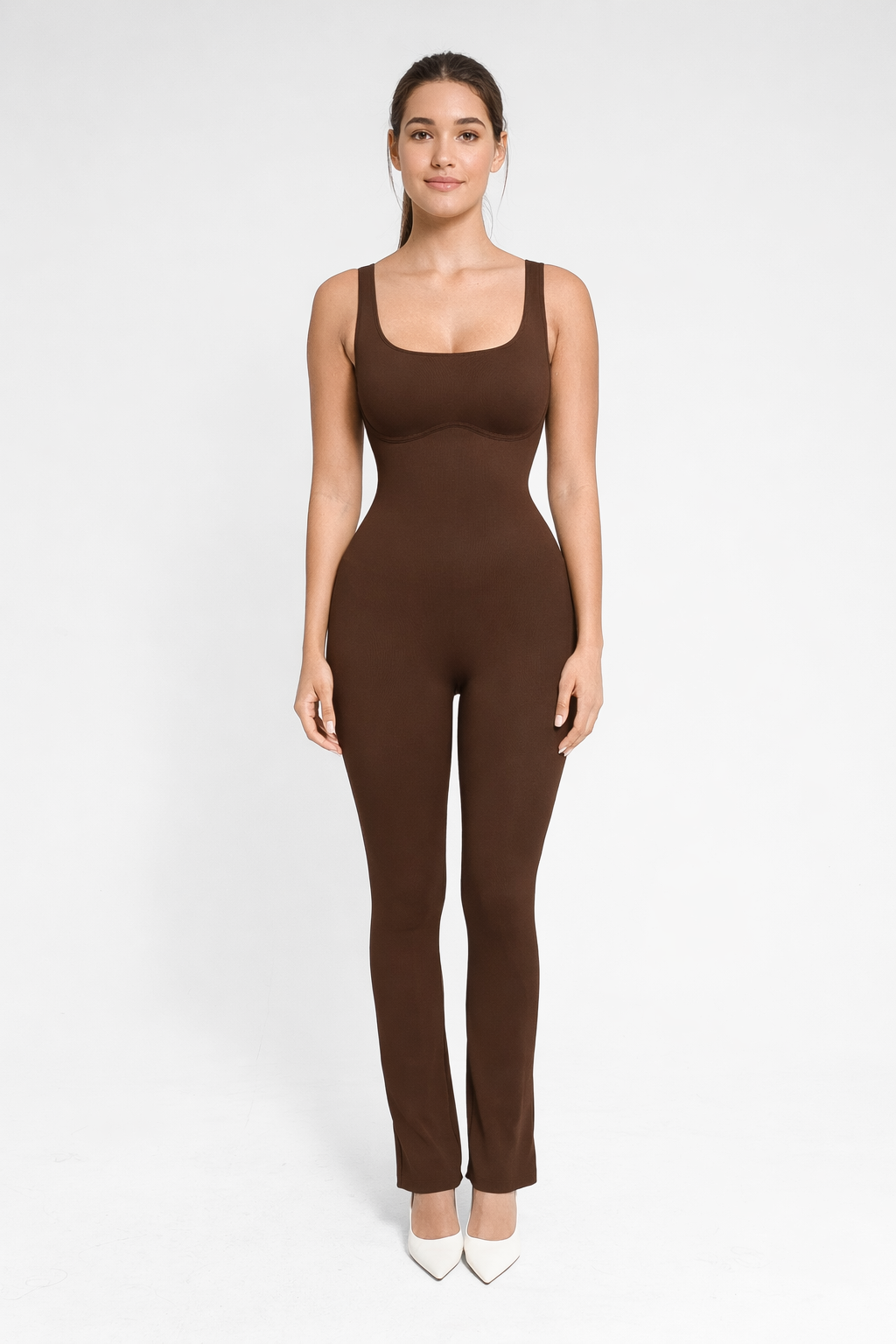 Shaping Bell Jumpsuit for Every Occasion, BROWN size other: 3XL/4XL