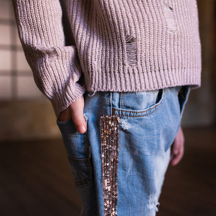 PINK LUREX SWEATER