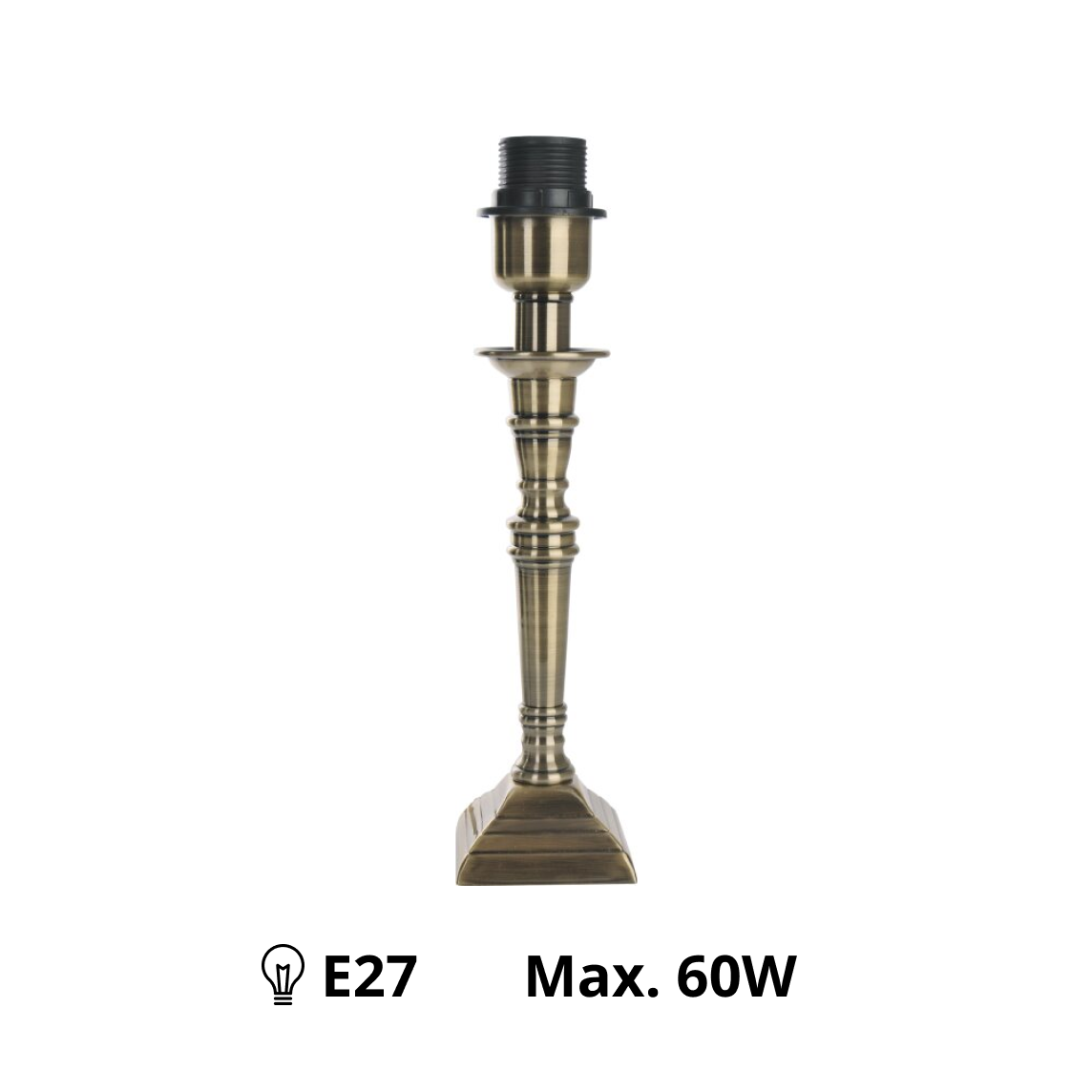 Various Square Lamp Base - Brass - Metal - 30 cm - E27 – Modern & Elegant