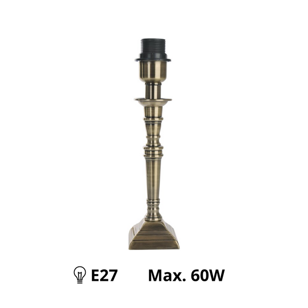 Various Square Lamp Base - Brass - Metal - 30 cm - E27 – Modern & Elegant