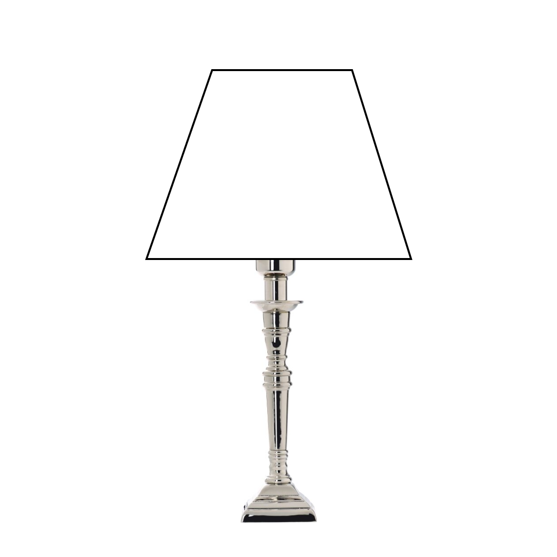 Various Square Lamp Base - Chrome - Metal - 30 cm - E27 – Modern & Elegant