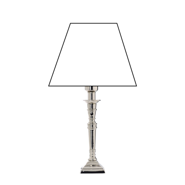 Various Square Lamp Base - Chrome - Metal - 30 cm - E27 – Modern & Elegant