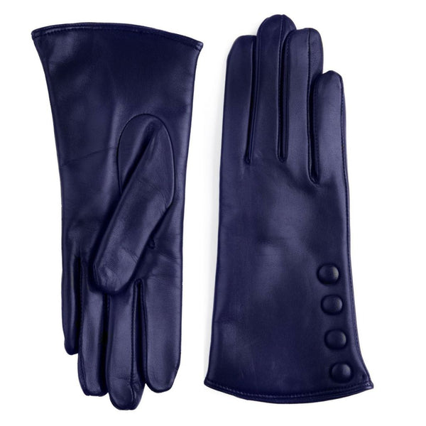Elegant Leather Gloves with Buttons