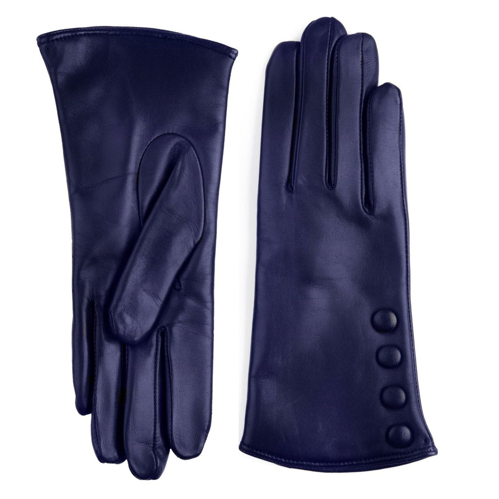Elegant Leather Gloves with Buttons