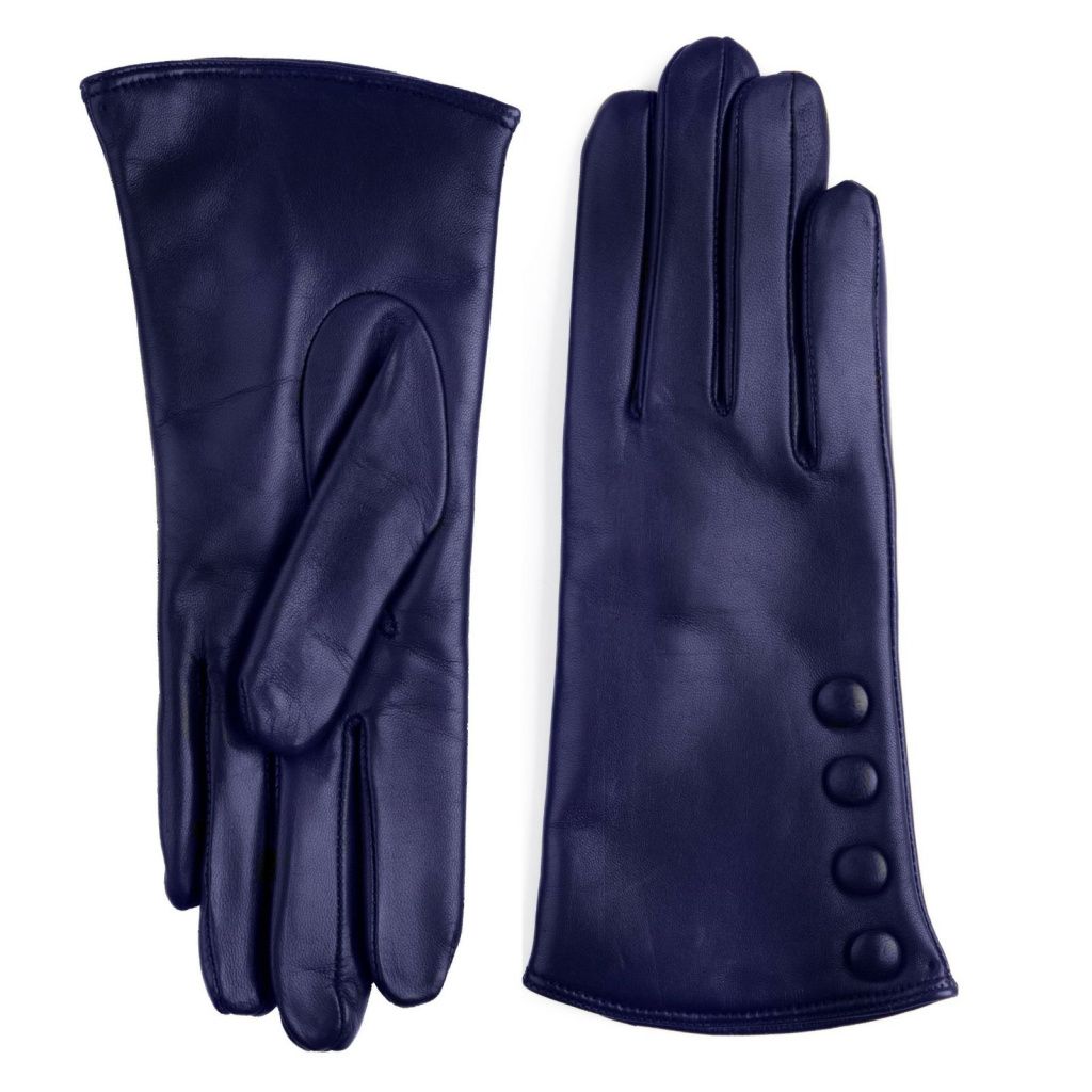 Elegant Leather Gloves with Buttons