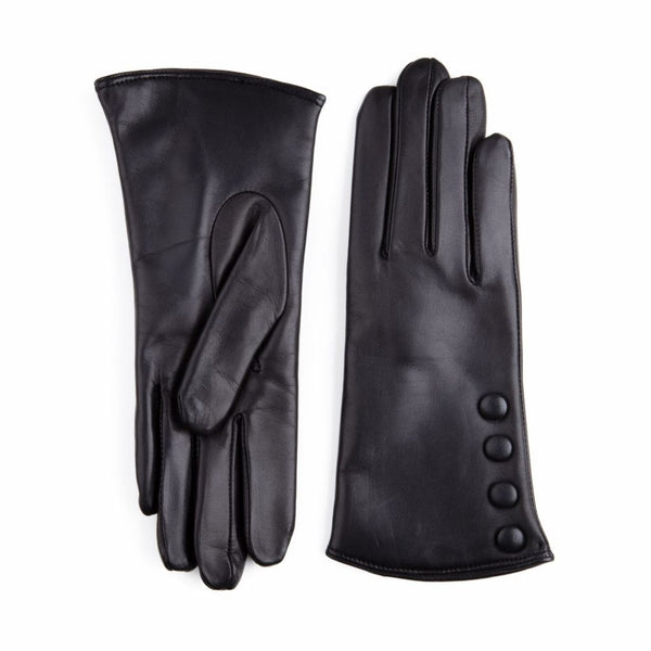 Elegant Leather Gloves with Buttons