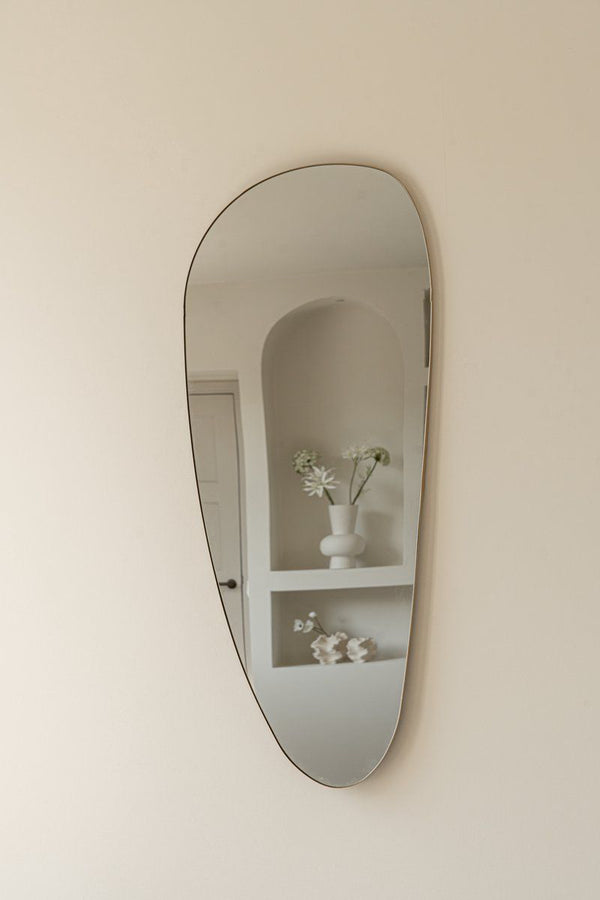 Wandspiegel Dean - Organische Vorm - Asymmetrisch - Spiegel - 120cm - Brons