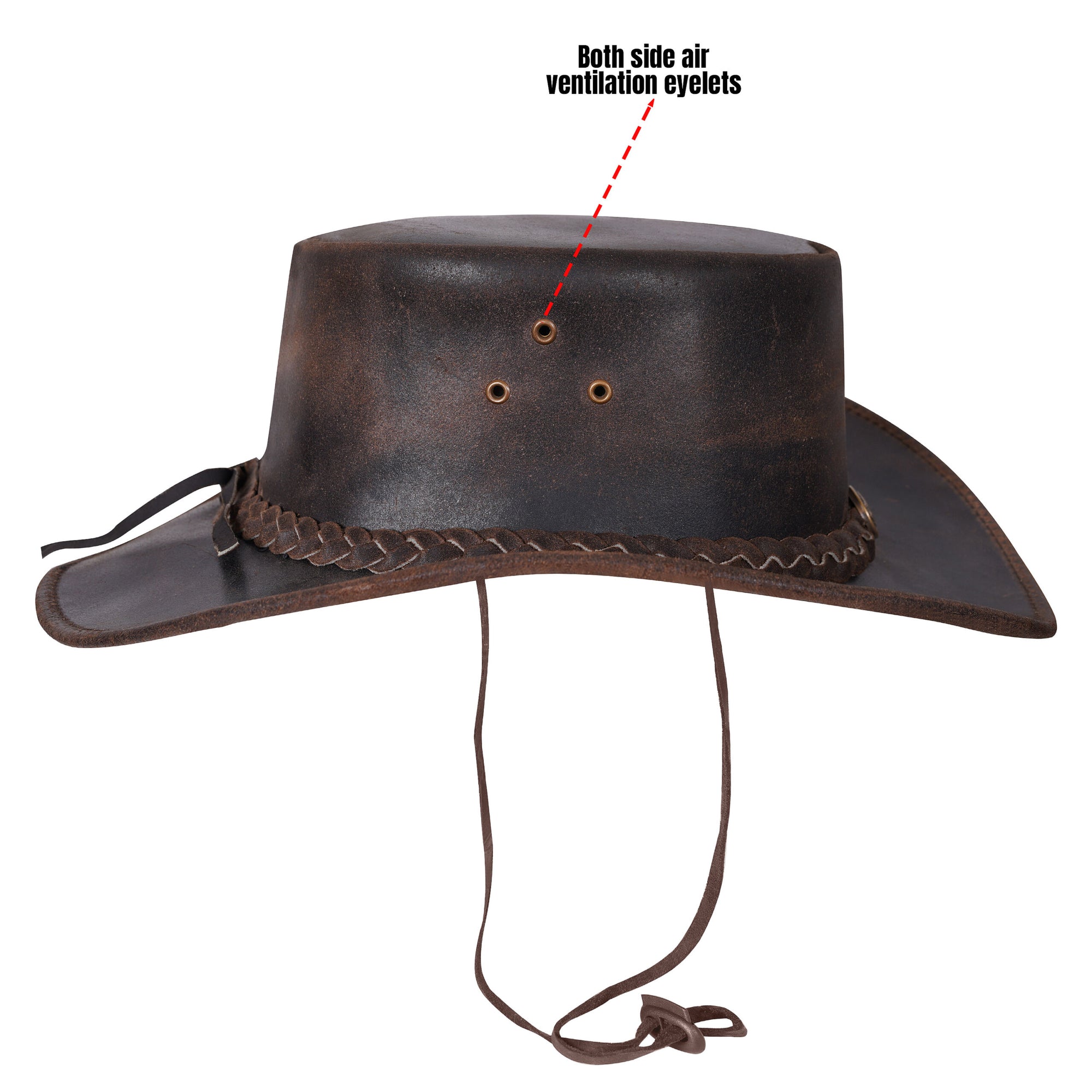 Sombrero unisex de cuero marrón