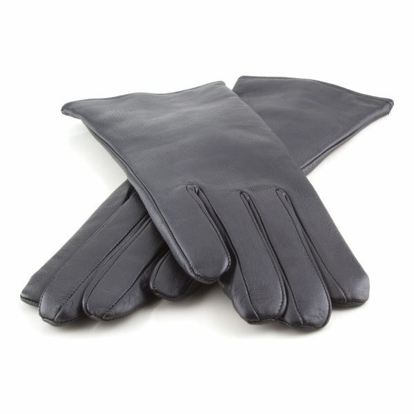 Leather gloves for ladies with elastic in the palm
