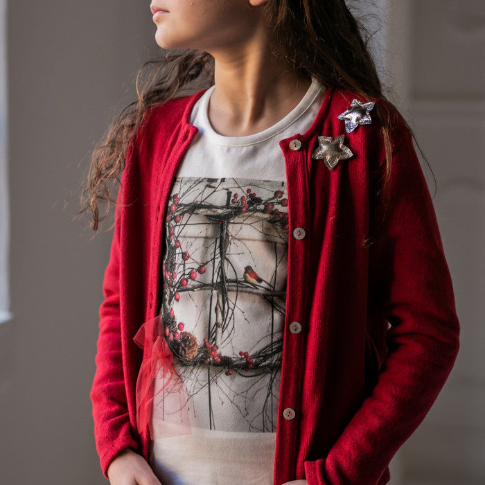RED CARDIGAN