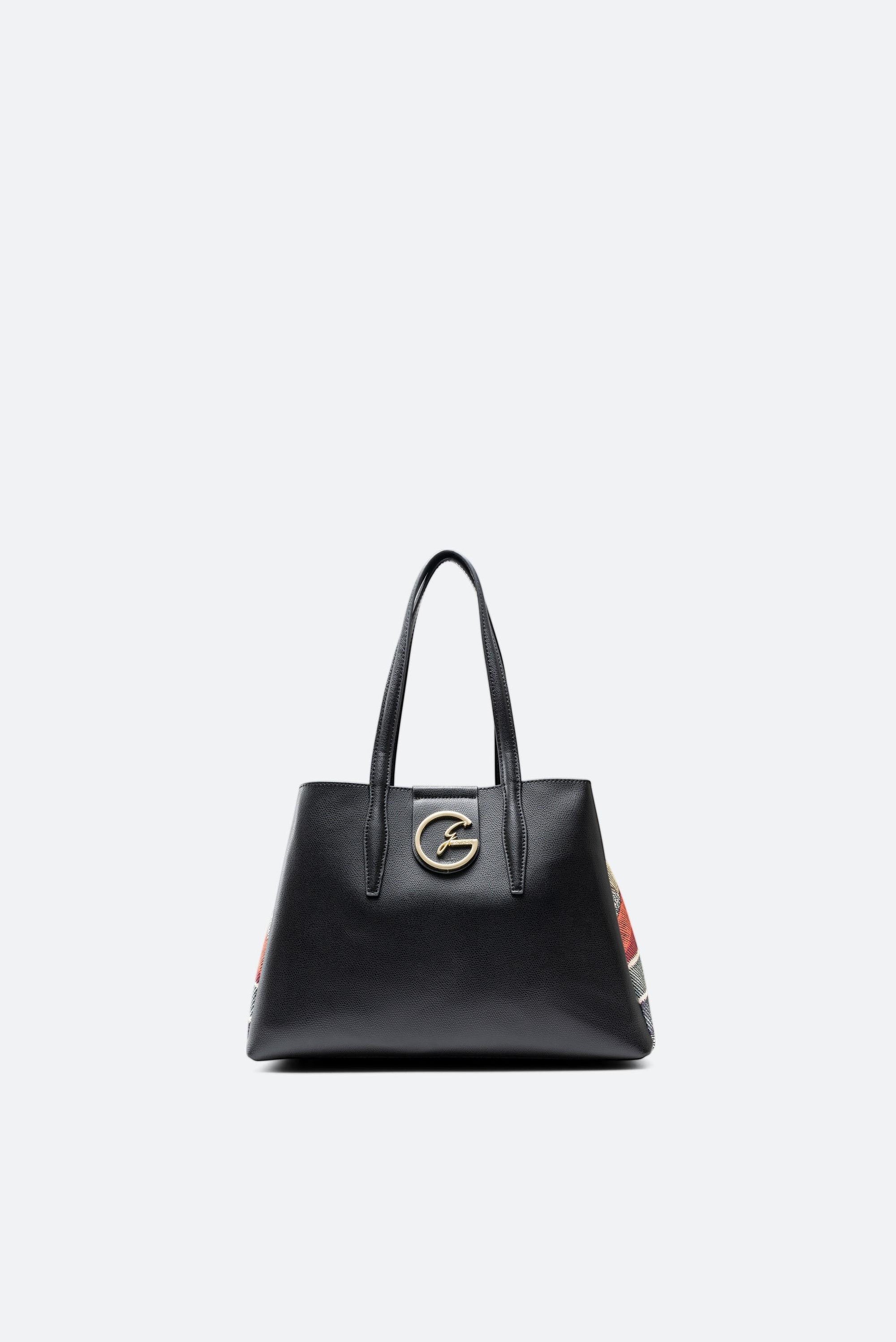 Bolsa de compras de cuero negro